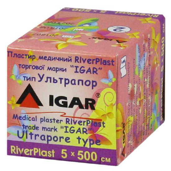 Пластырь медицинский Riverplast Igar (Игар) 5 см х 500 см Ультрапор yа нетканной основе